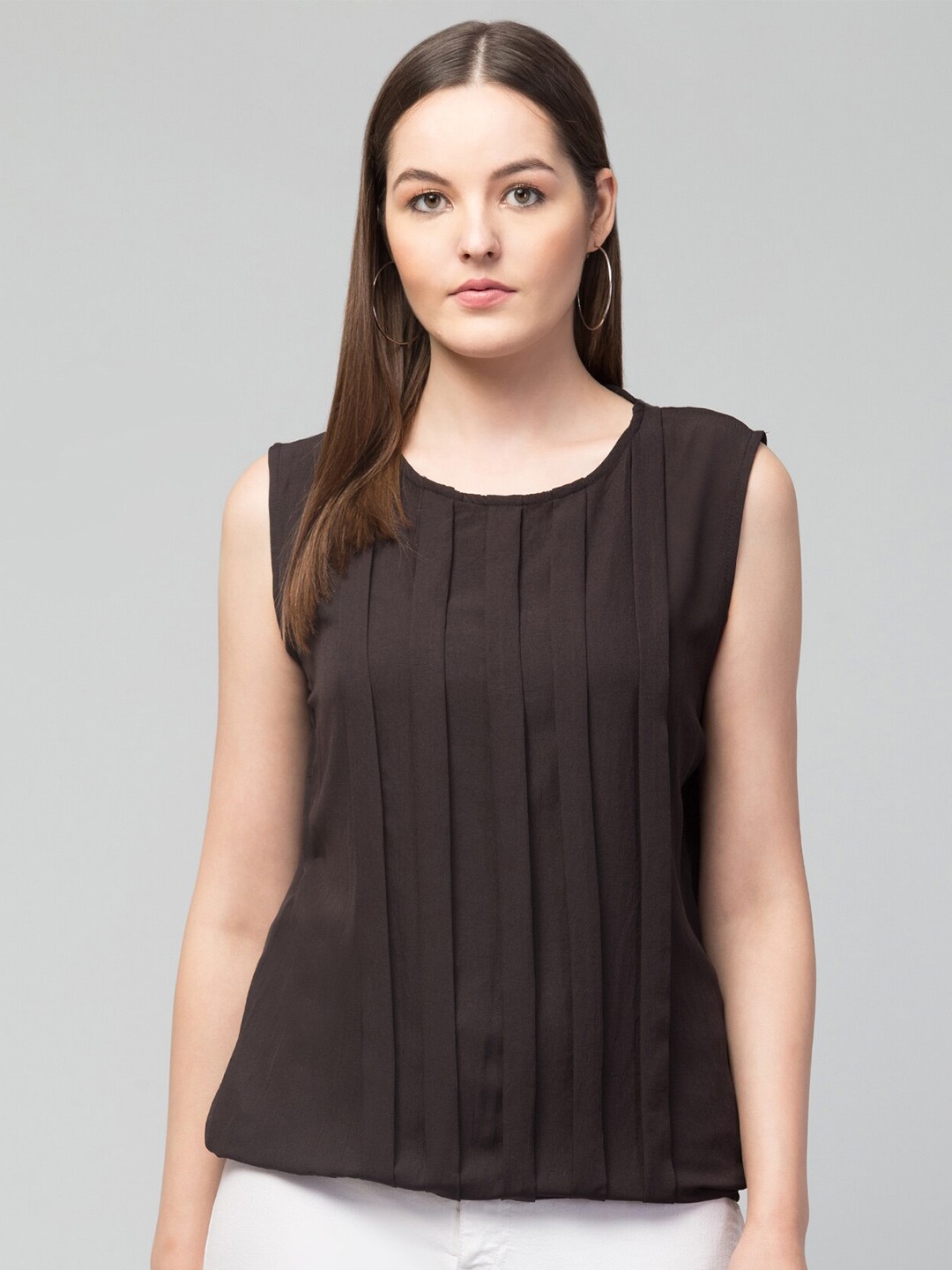 

Apraa & Parma Round Neck Styled Back Top, Black