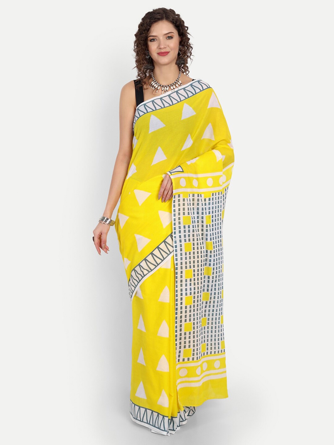 

BUTA BUTI Pure Cotton Saree, Yellow