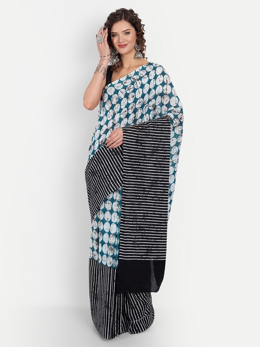

BUTA BUTI Pure Cotton Ready to Wear Saree, White