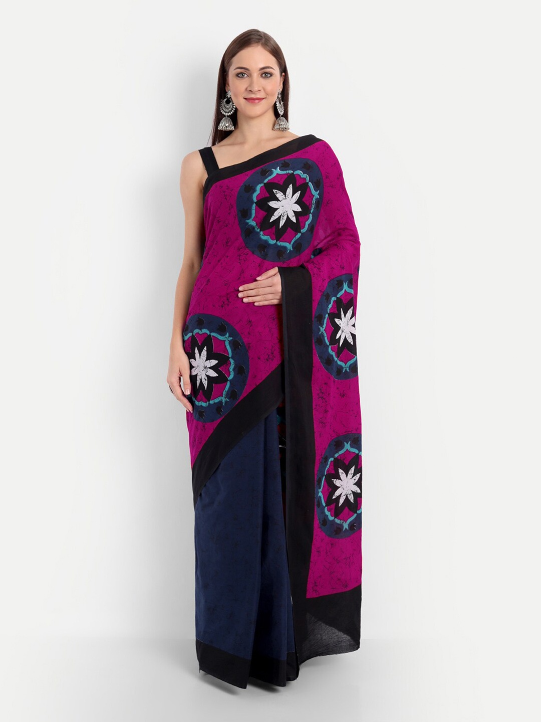 

BUTA BUTI Ethnic Motifs Pure Cotton Saree, Blue