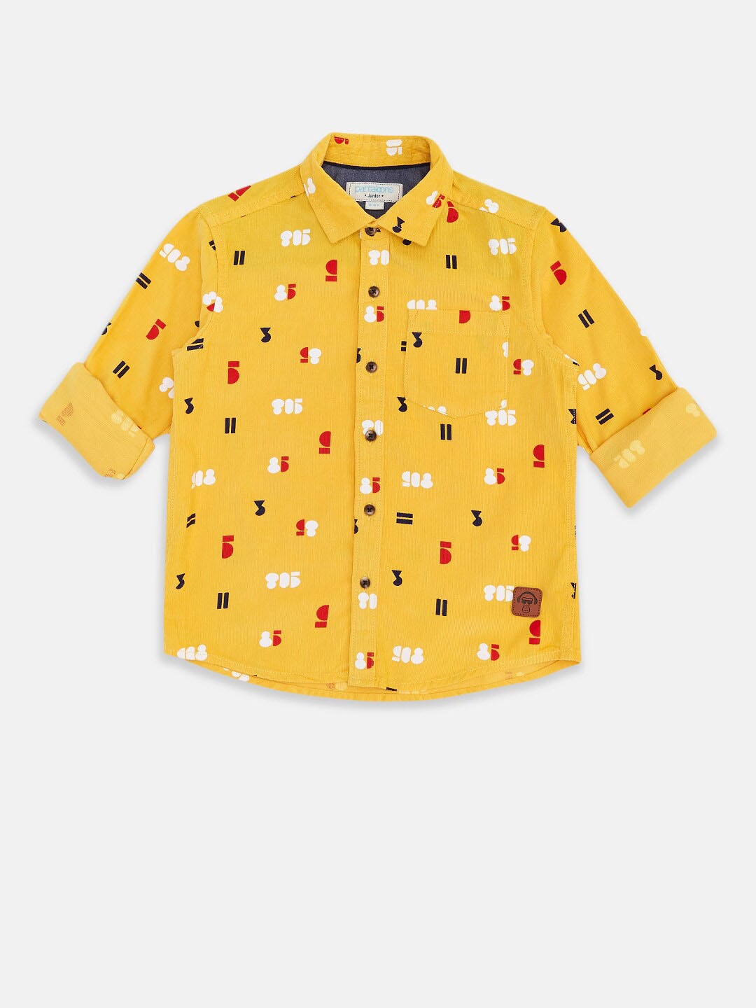 

Pantaloons Junior Boys Printed Cotton Casual Shirt, Yellow