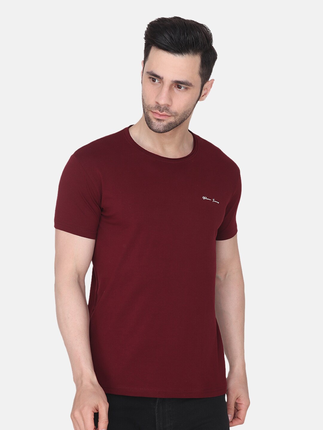

Steele Men Pure Cotton T-shirt, Coffee brown