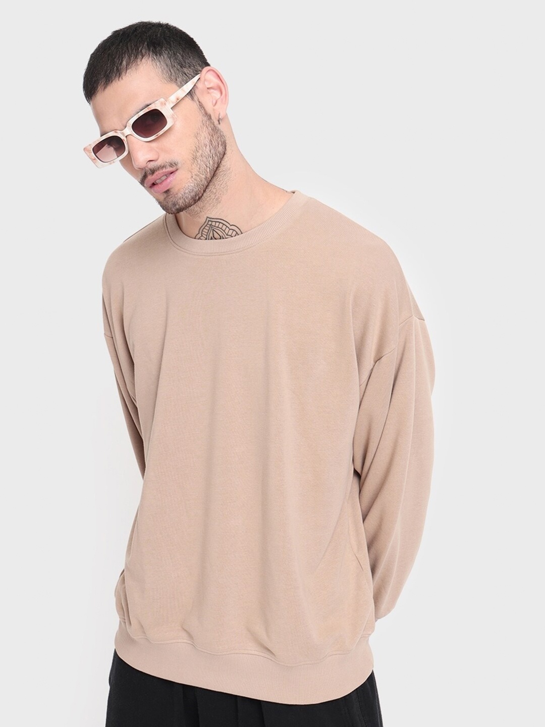 

Bewakoof Men Cotton Sweatshirt, Beige