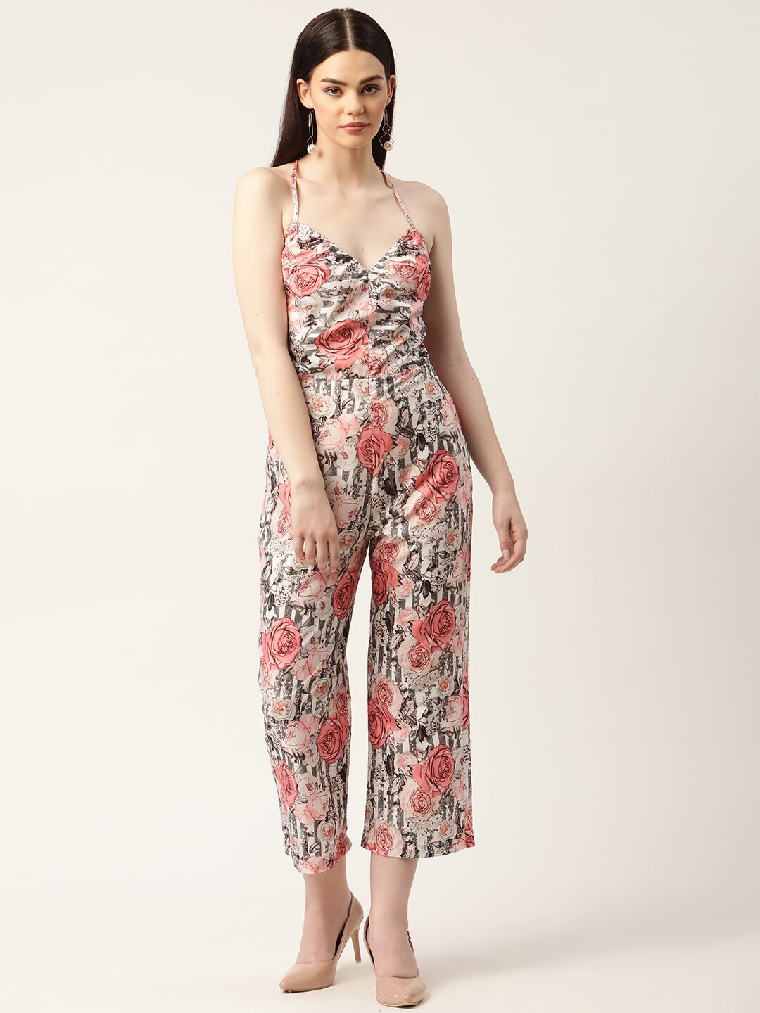 

Sleek Italia Printed Culotte Jumpsuit, White