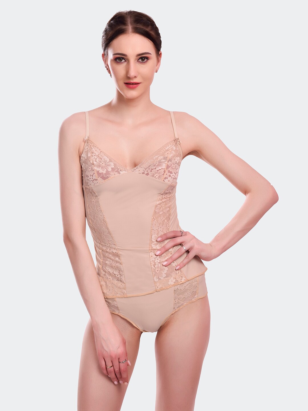 

Fleurt Self Design Nylon Baby Doll, Beige