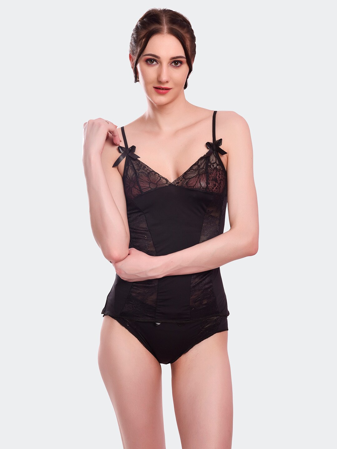 

Fleurt Self Design Nylon Baby Doll, Black