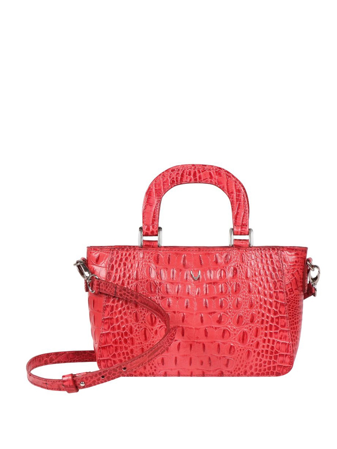 

Hidesign Textured Leather Shopper Handheld Bag, Red