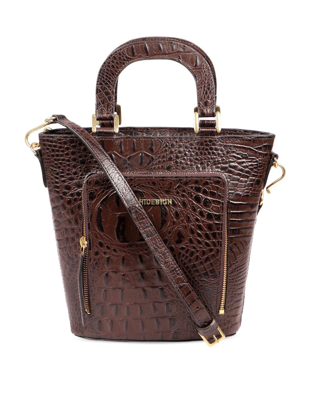 

Hidesign Textured Leather Structured Handheld Bag, Brown