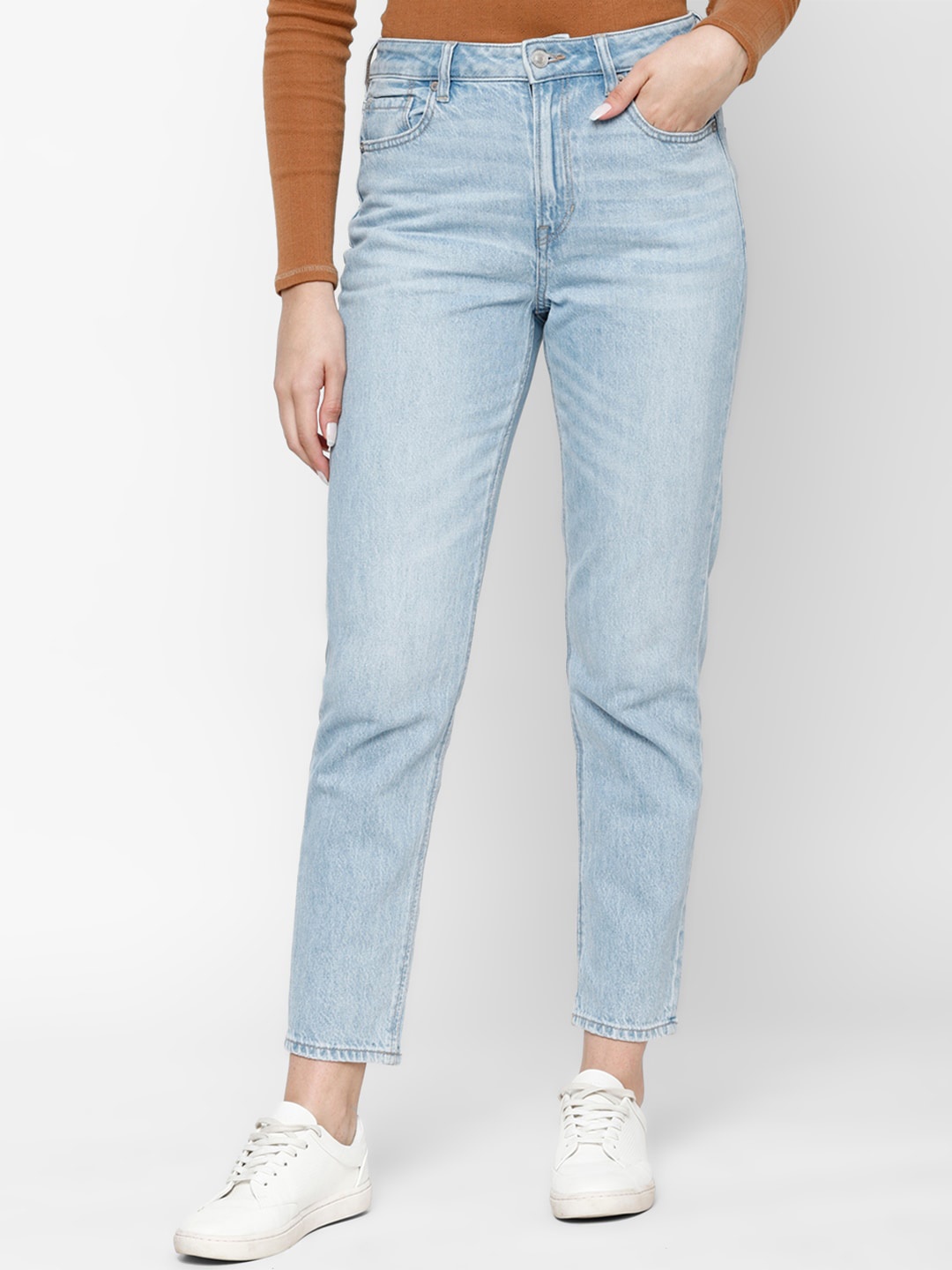 

AMERICAN EAGLE OUTFITTERS Women Solid Slim Fit High-Rise Jeans, Blue