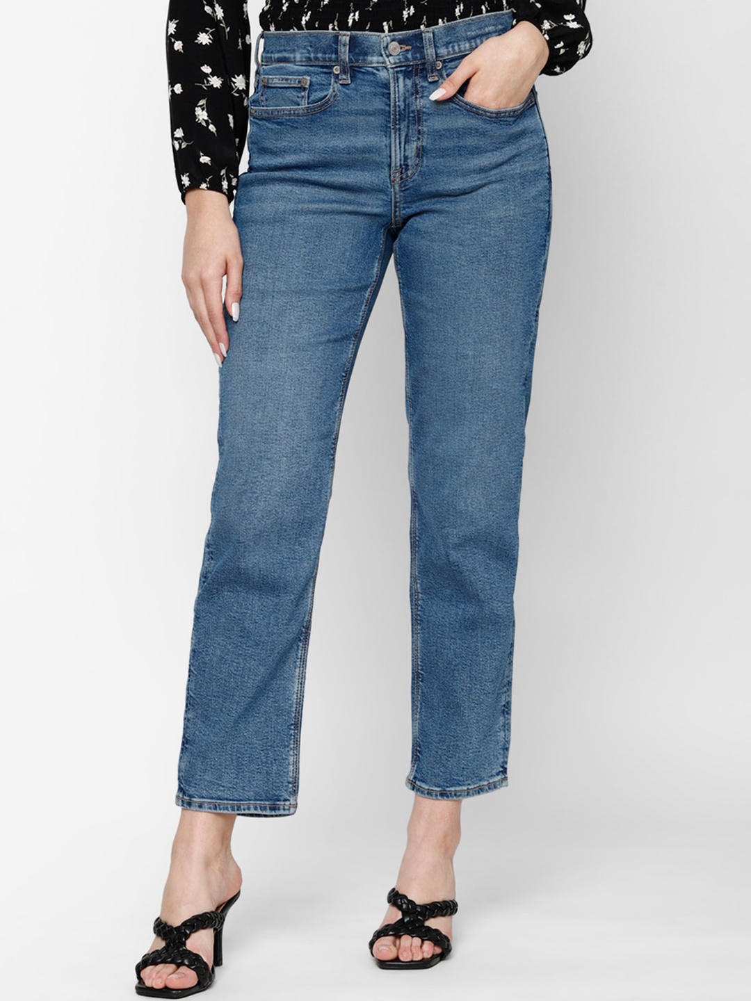 

AMERICAN EAGLE OUTFITTERS Women Solid Slim Fit High-Rise Jeans, Blue