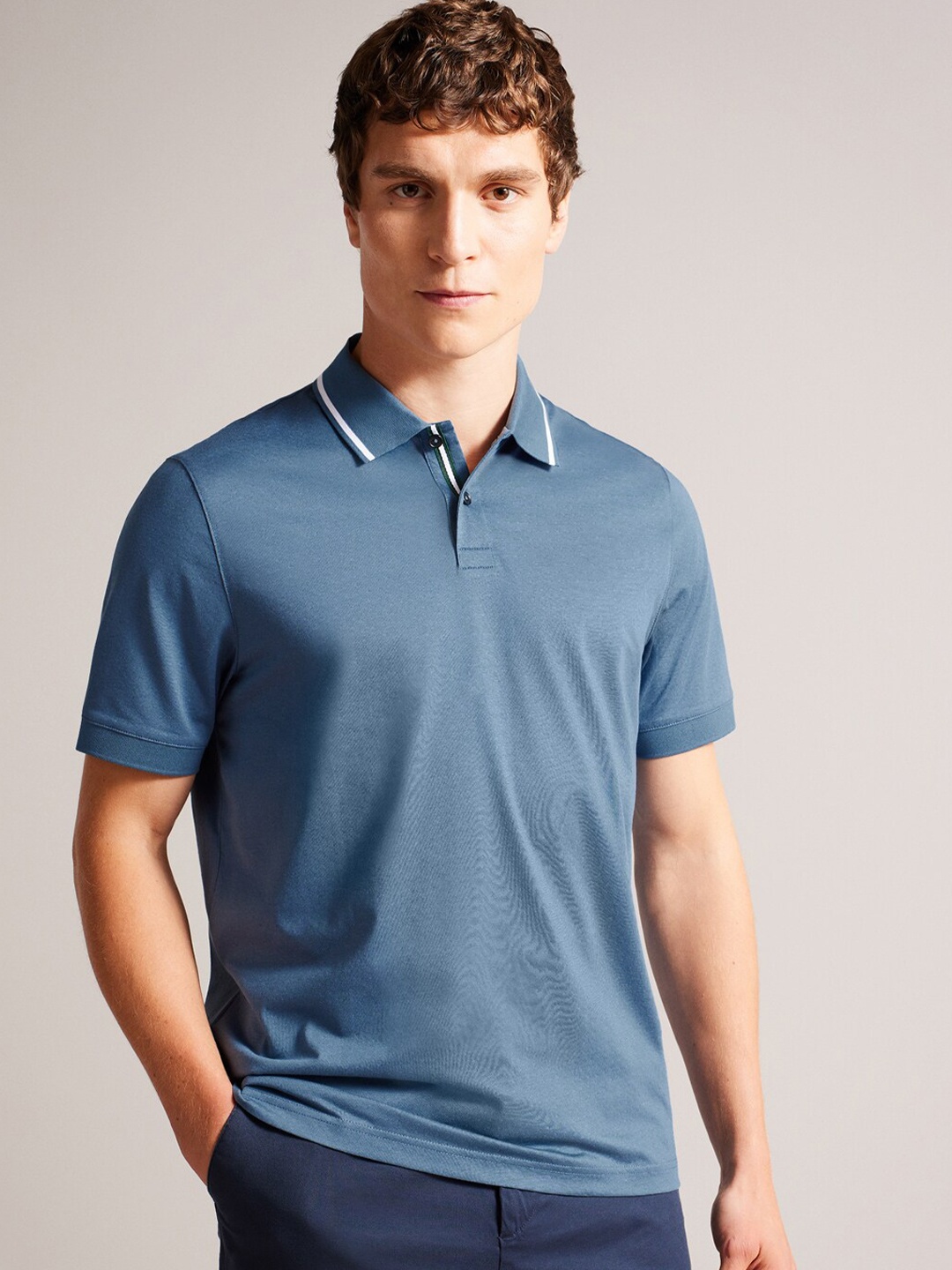 

Ted Baker Men Polo Collar T-shirt, Blue