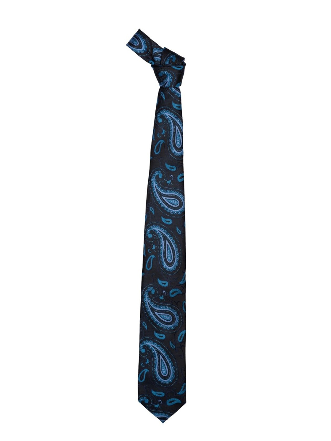 

The Tie Hub Men Paisley Printed Necktie with Pocket Square Combo, Blue