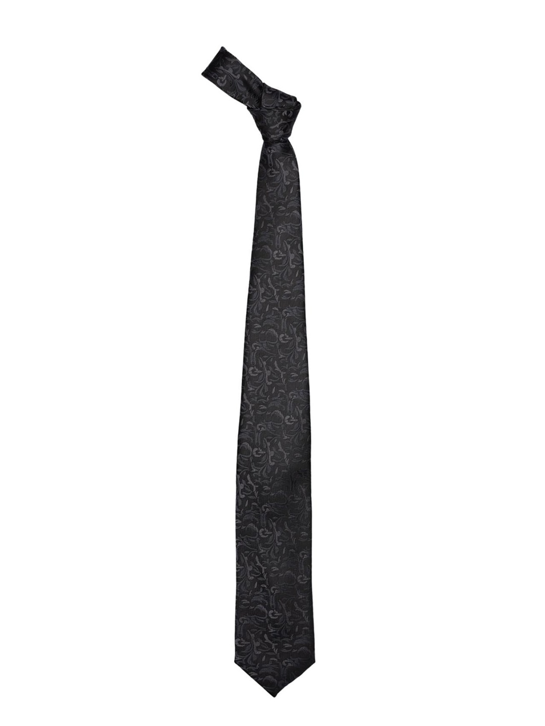 

The Tie Hub Men Paisley Printed Necktie with Pocket Square Combo, Black