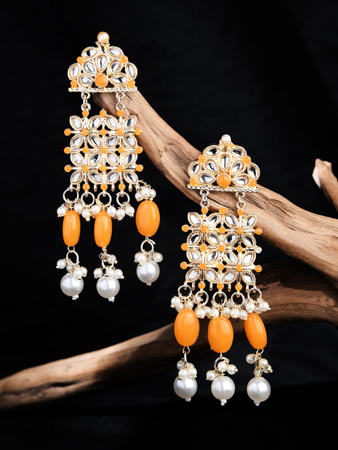 

Fida Gold Plated Floral Drop Earrings, Yellow