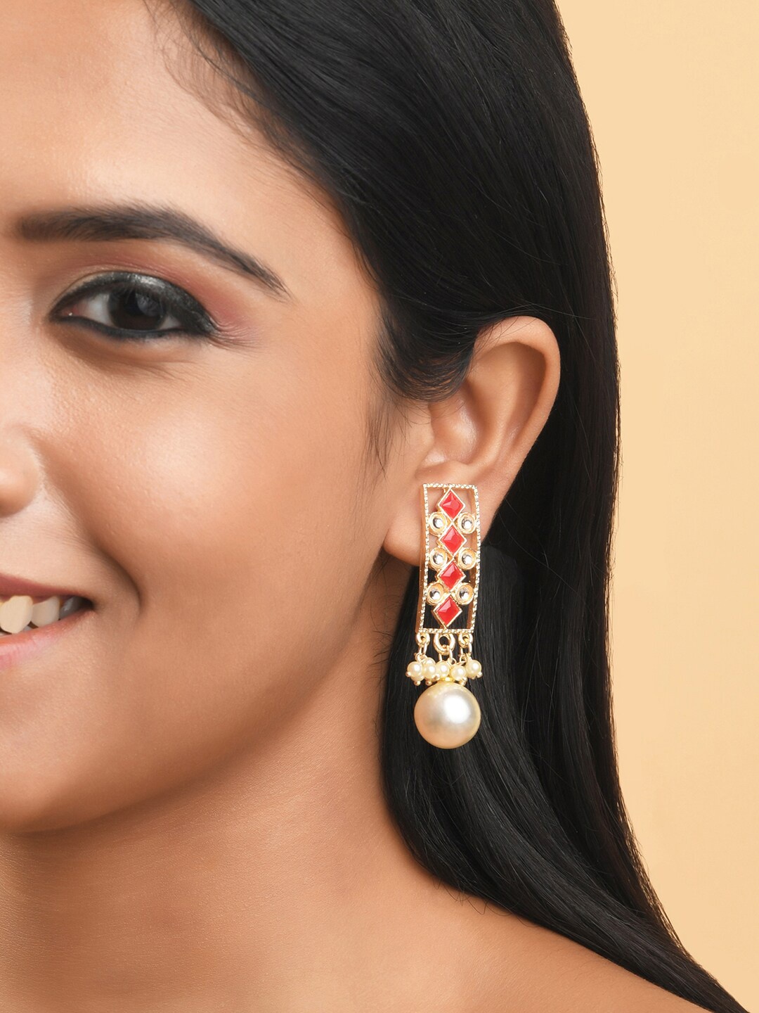 

Fida Geometric Drop Earrings, Silver