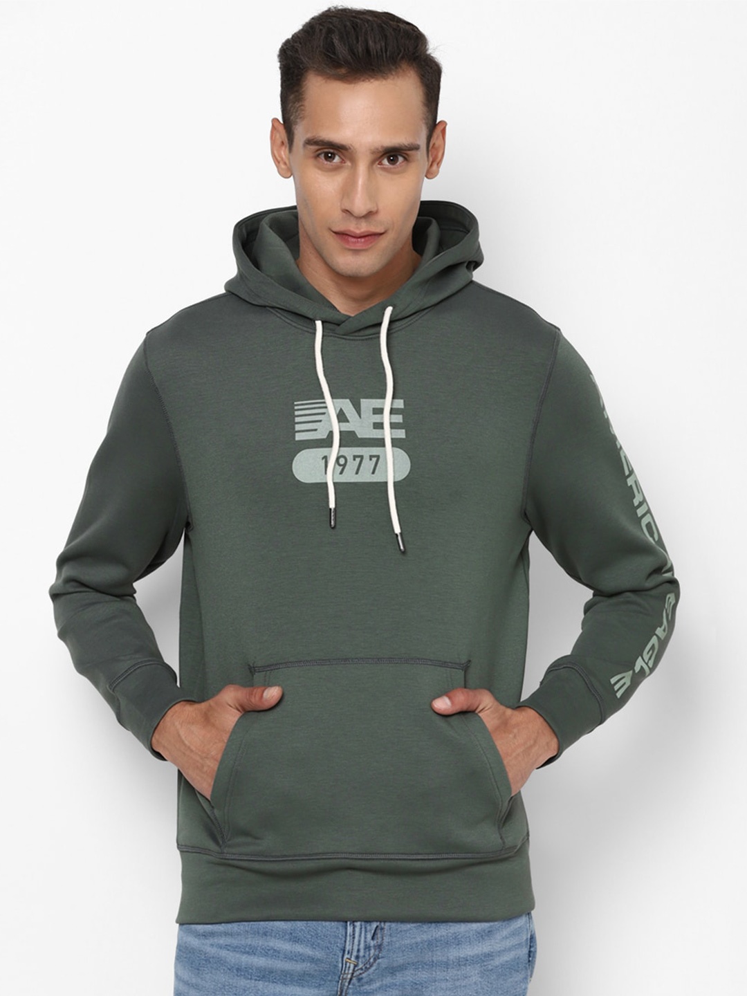 

AMERICAN EAGLE OUTFITTERS Men Hooded Sweatshirt, Olive