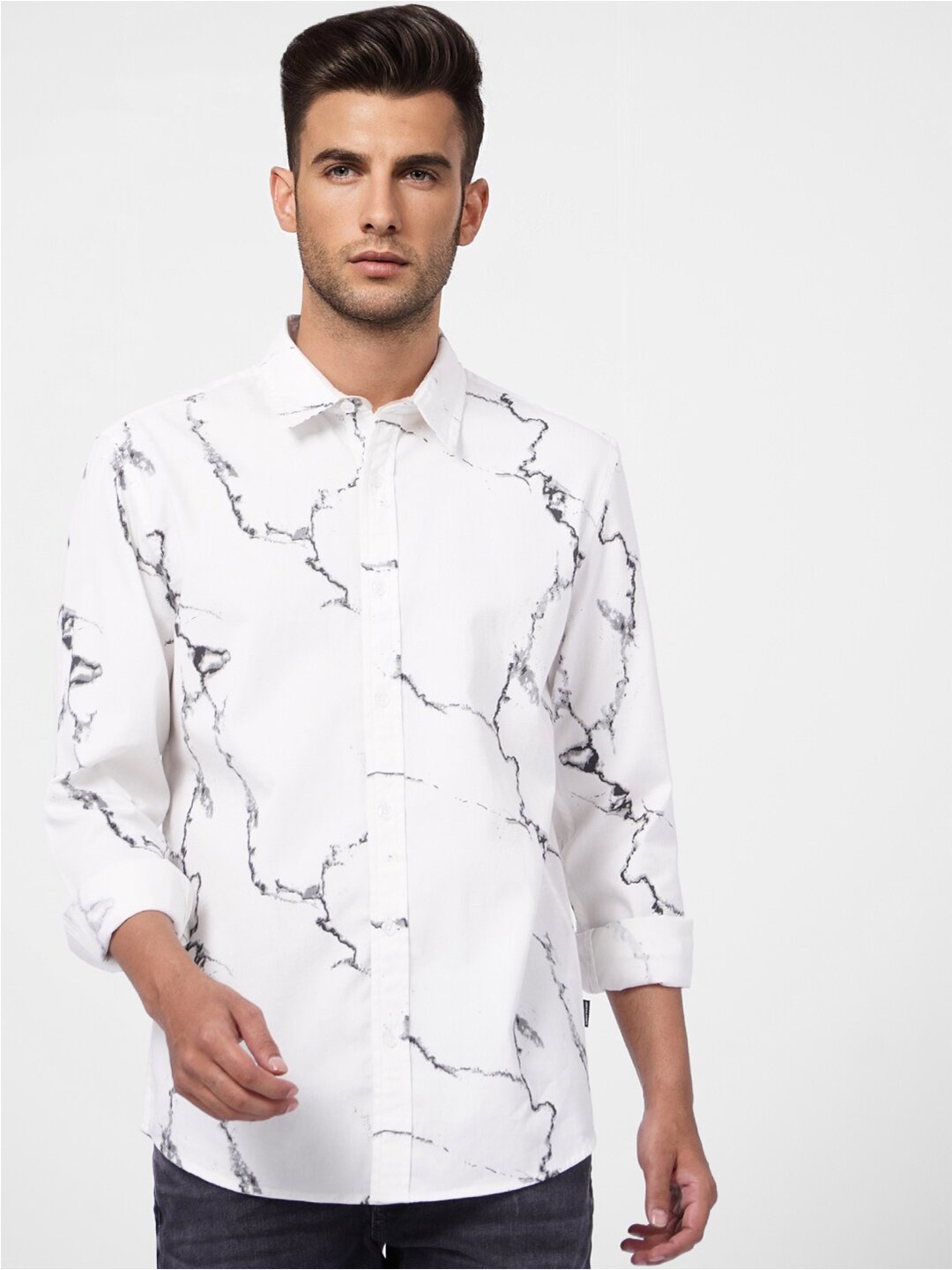 

Jack & Jones Men Printed Cotton Casual Shirt, White