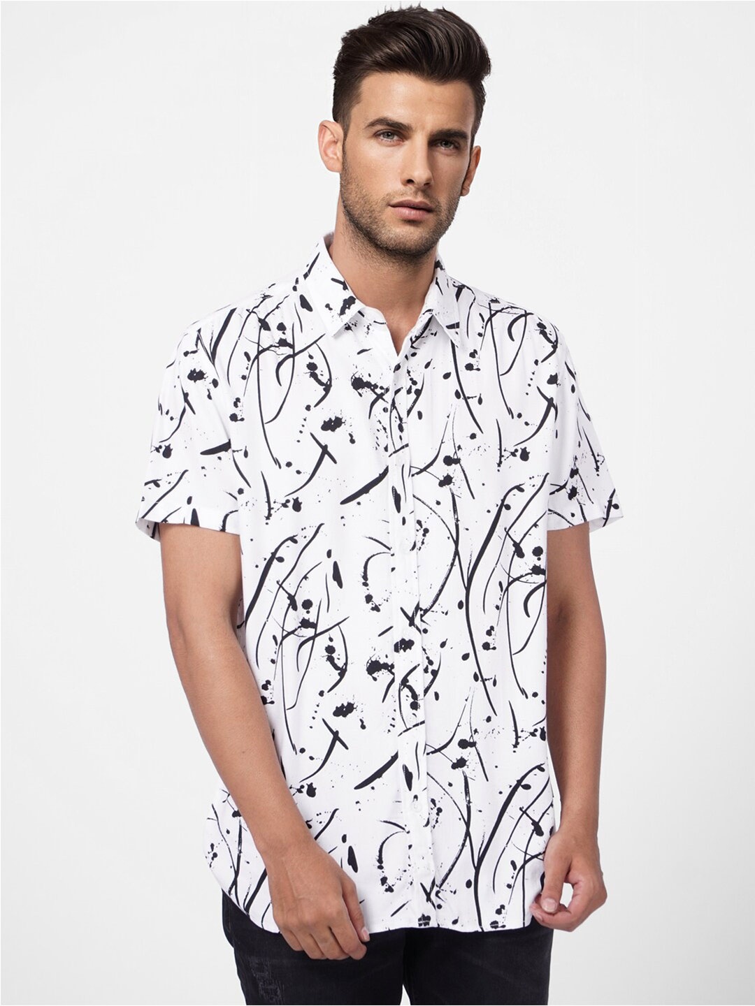 

Jack & Jones Men Printed Cotton Casual Shirt, White
