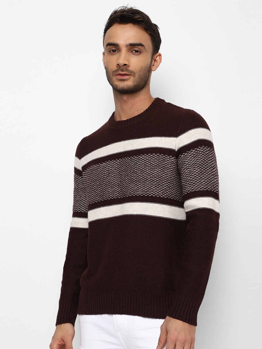 

AMERICAN EAGLE OUTFITTERS Men Cotton Pullover, Burgundy