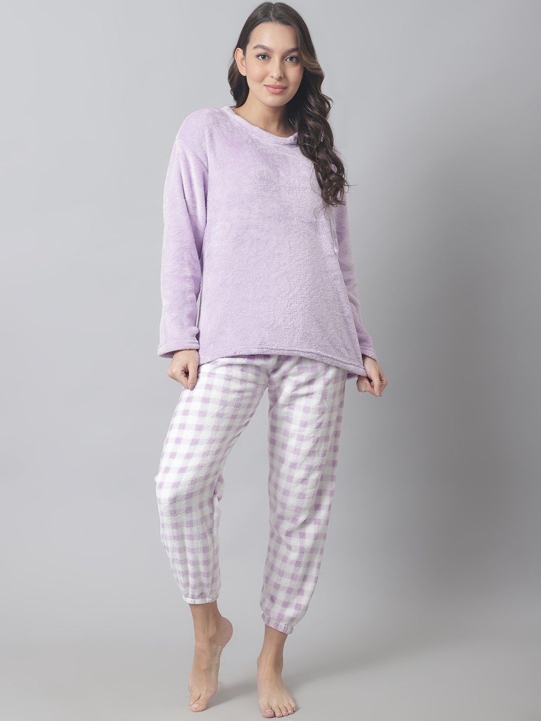 

TAG 7 Women Solid Night suit, Lavender