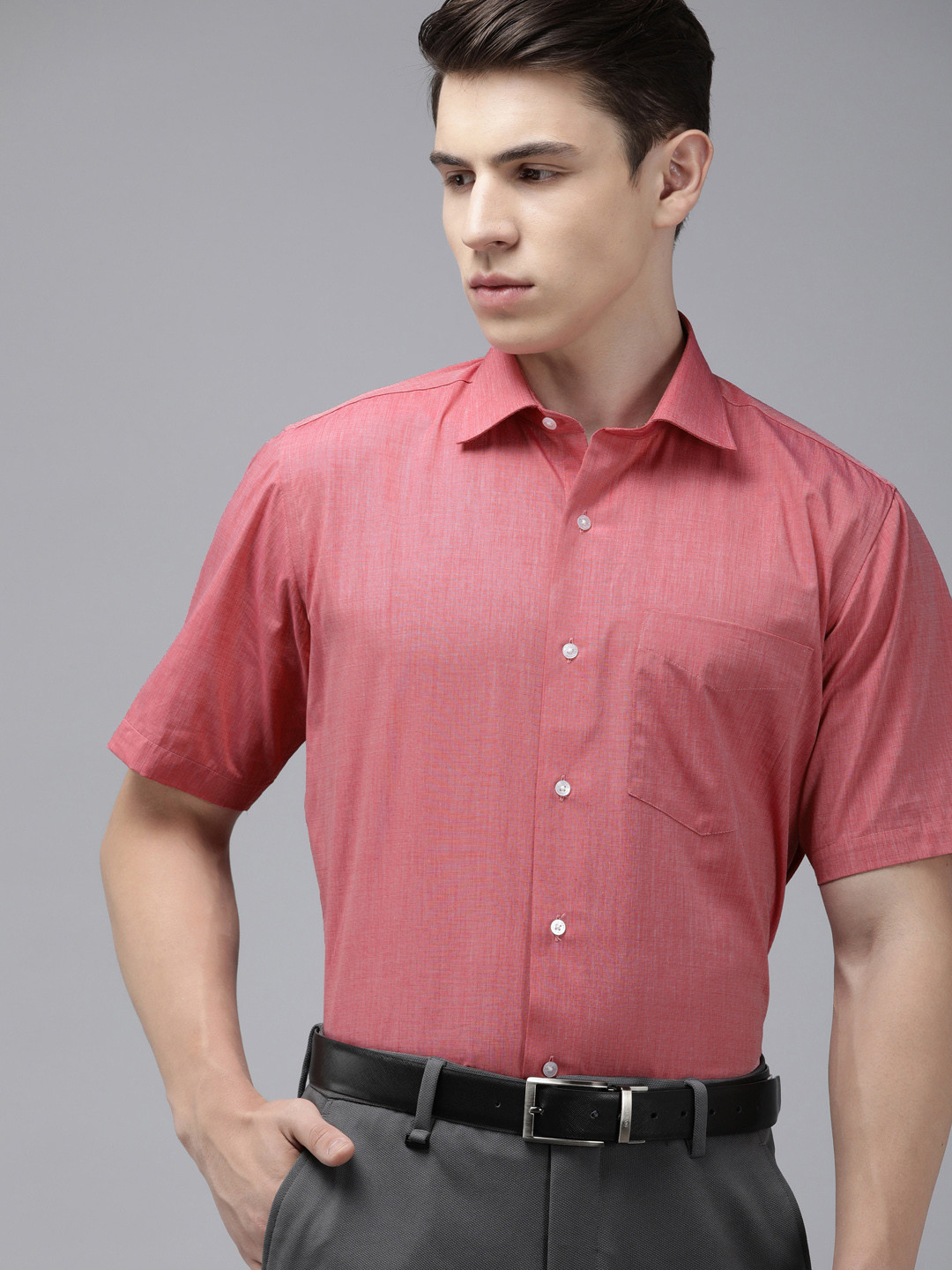 

Van Heusen Pure Cotton Custom Opaque Formal Shirt, Red