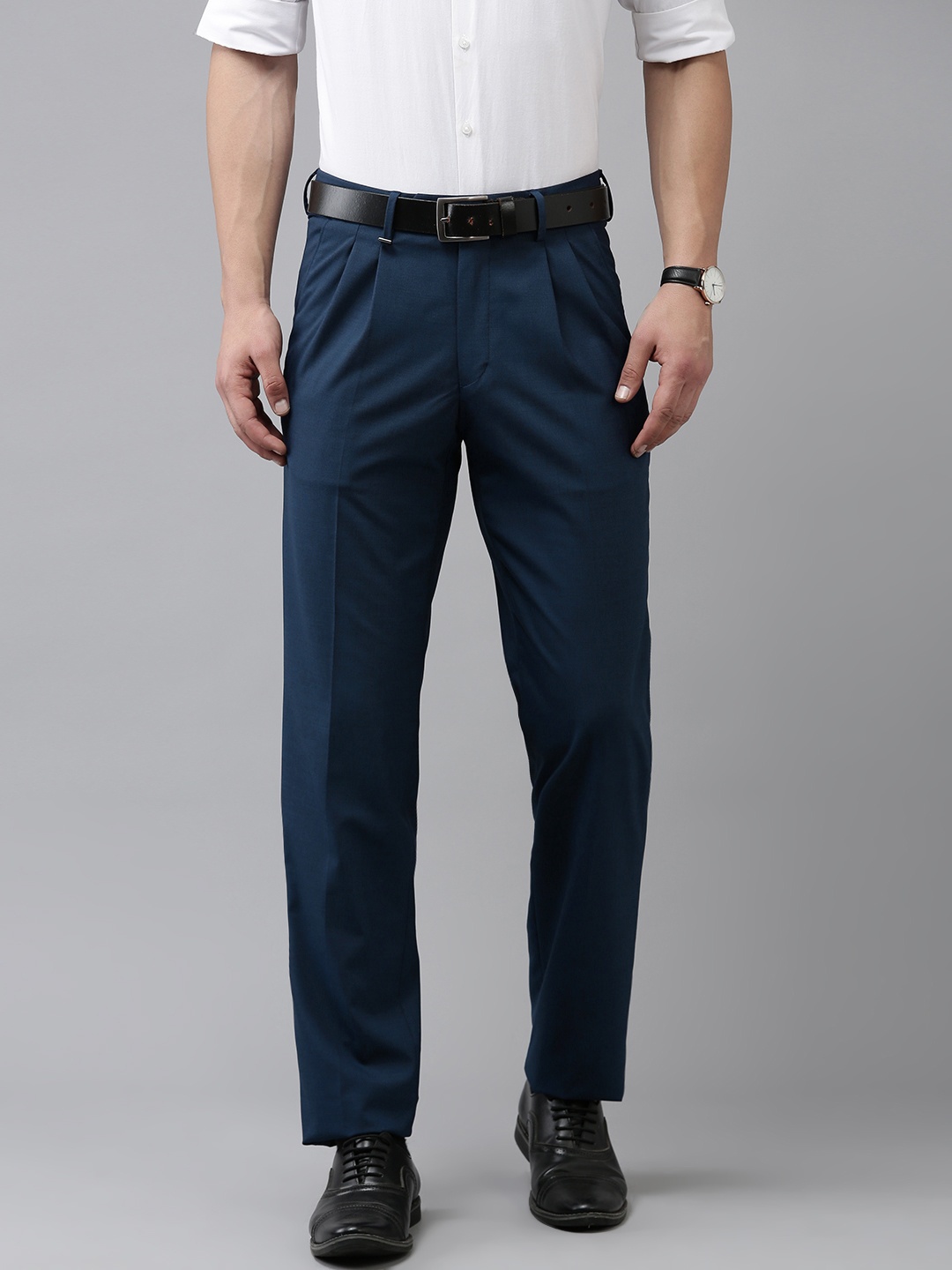 

Van Heusen Men Formal Trousers, Navy blue