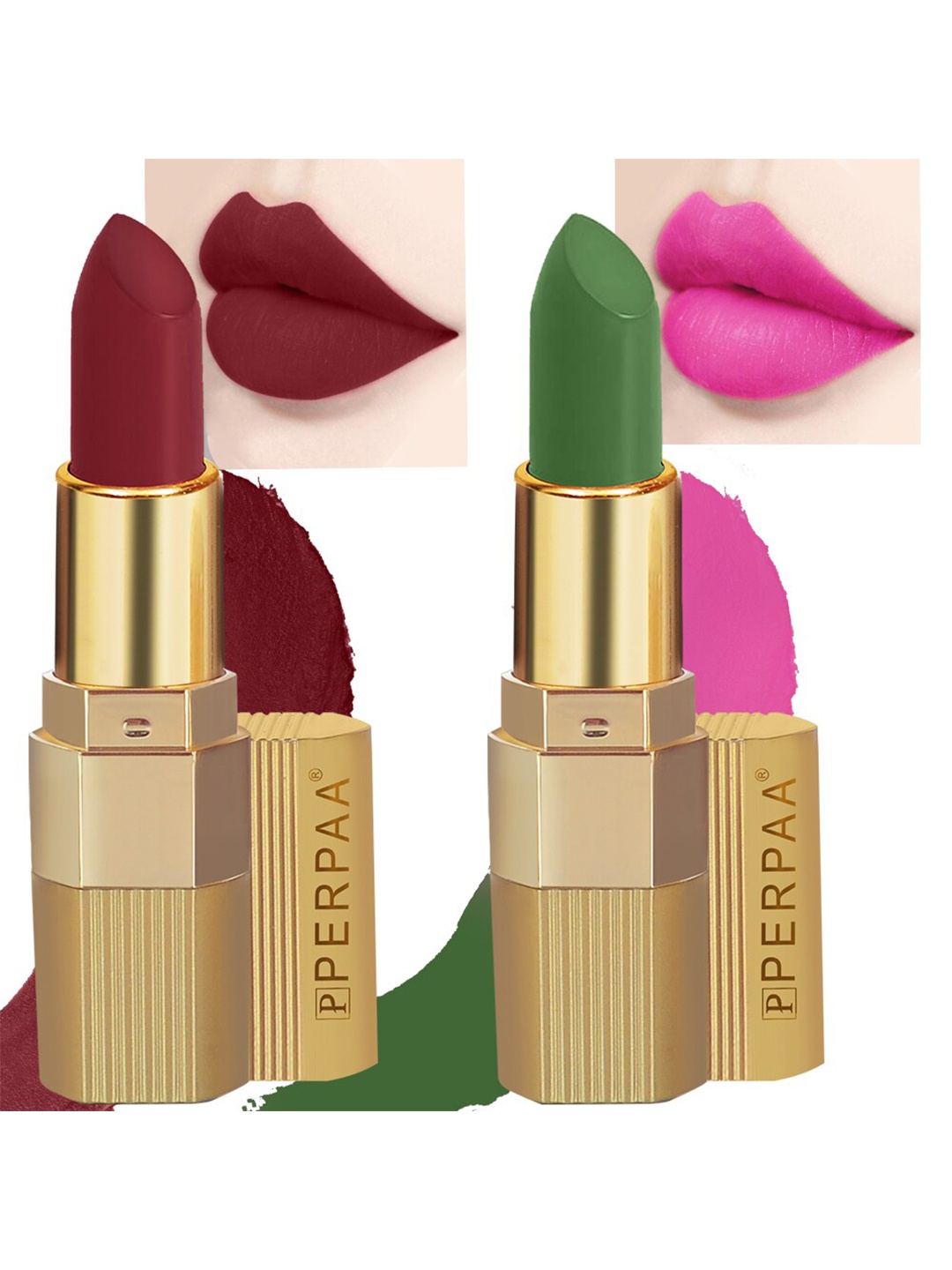 

PERPAA Set of 2 Xpression Weightless Matte Long-Lasting Waterproof Lipsticks 3.5 g Each - Maroon 304 - Natural Pink 305