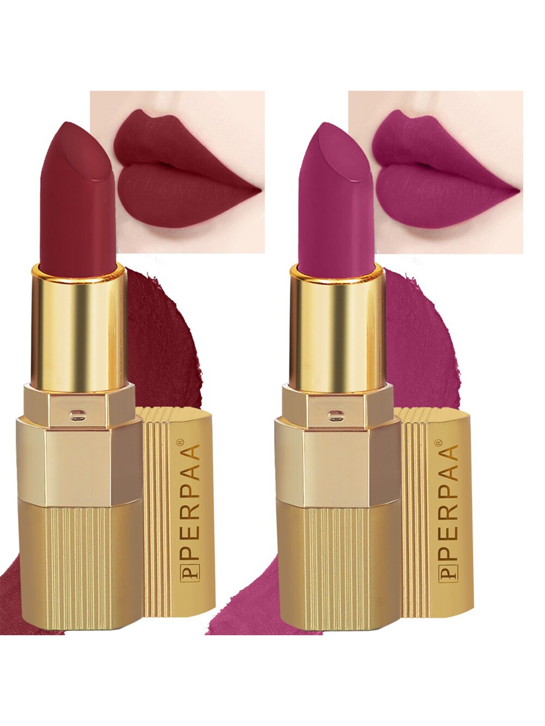 

PERPAA Set of 2 Xpression Weightless Matte Long-Lasting Waterproof Lipsticks 3.5 g Each - Magenta 302 - Maroon 304