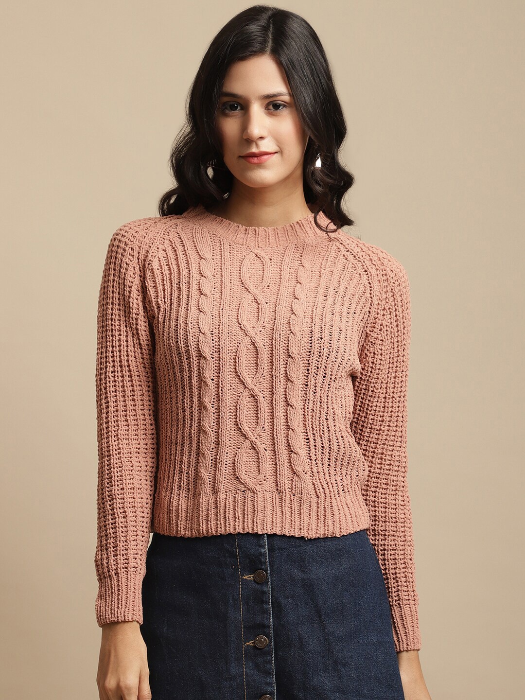 

TAG 7 Knitted Woolen Top, Pink