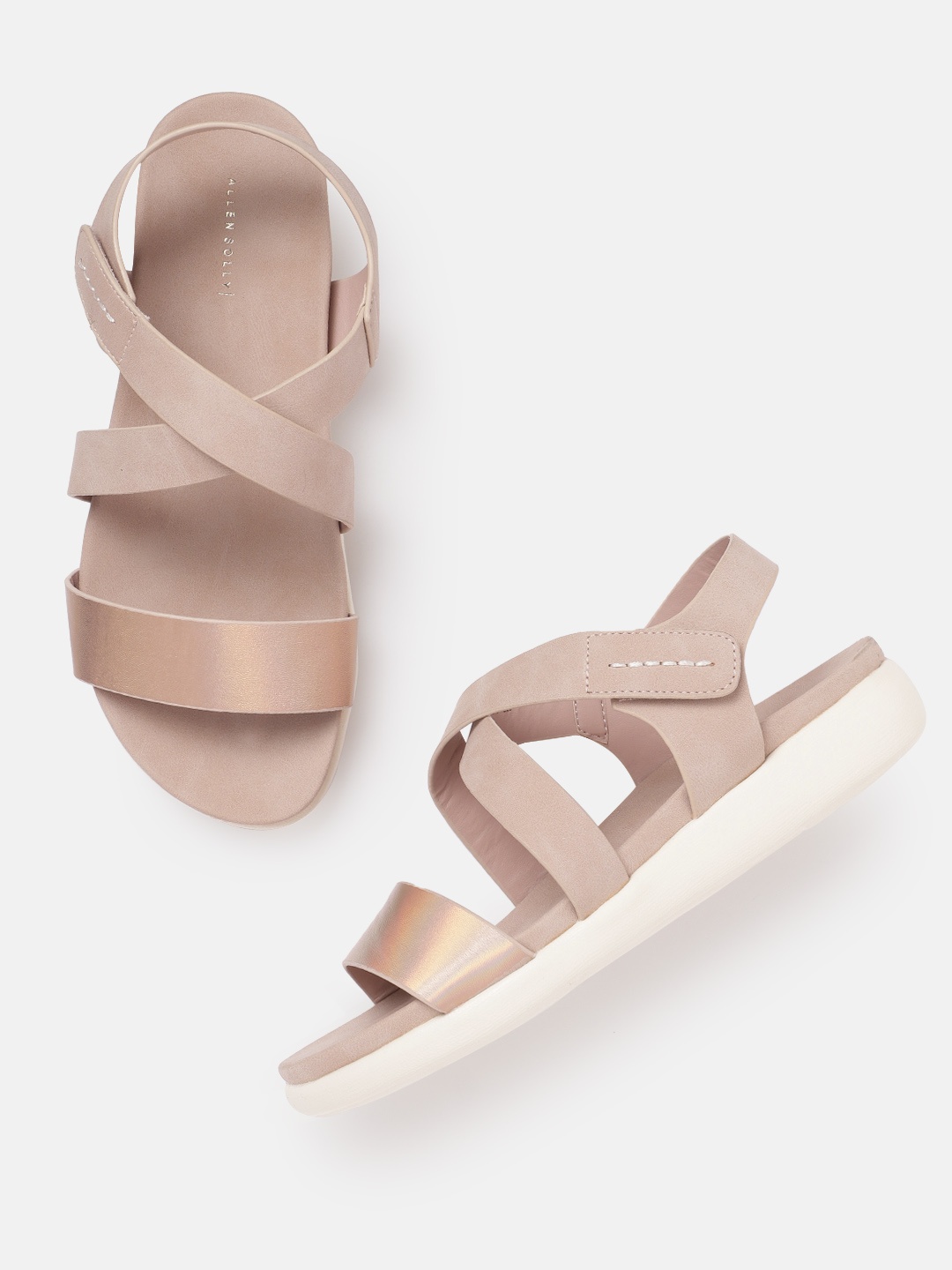 

Allen Solly Women Cross Straps Open Toe Flats, Pink