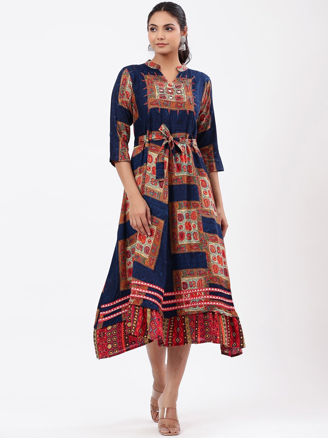 

PK Fashions Women Ethnic Motifs Embroidered Anarkali Kurta, Blue