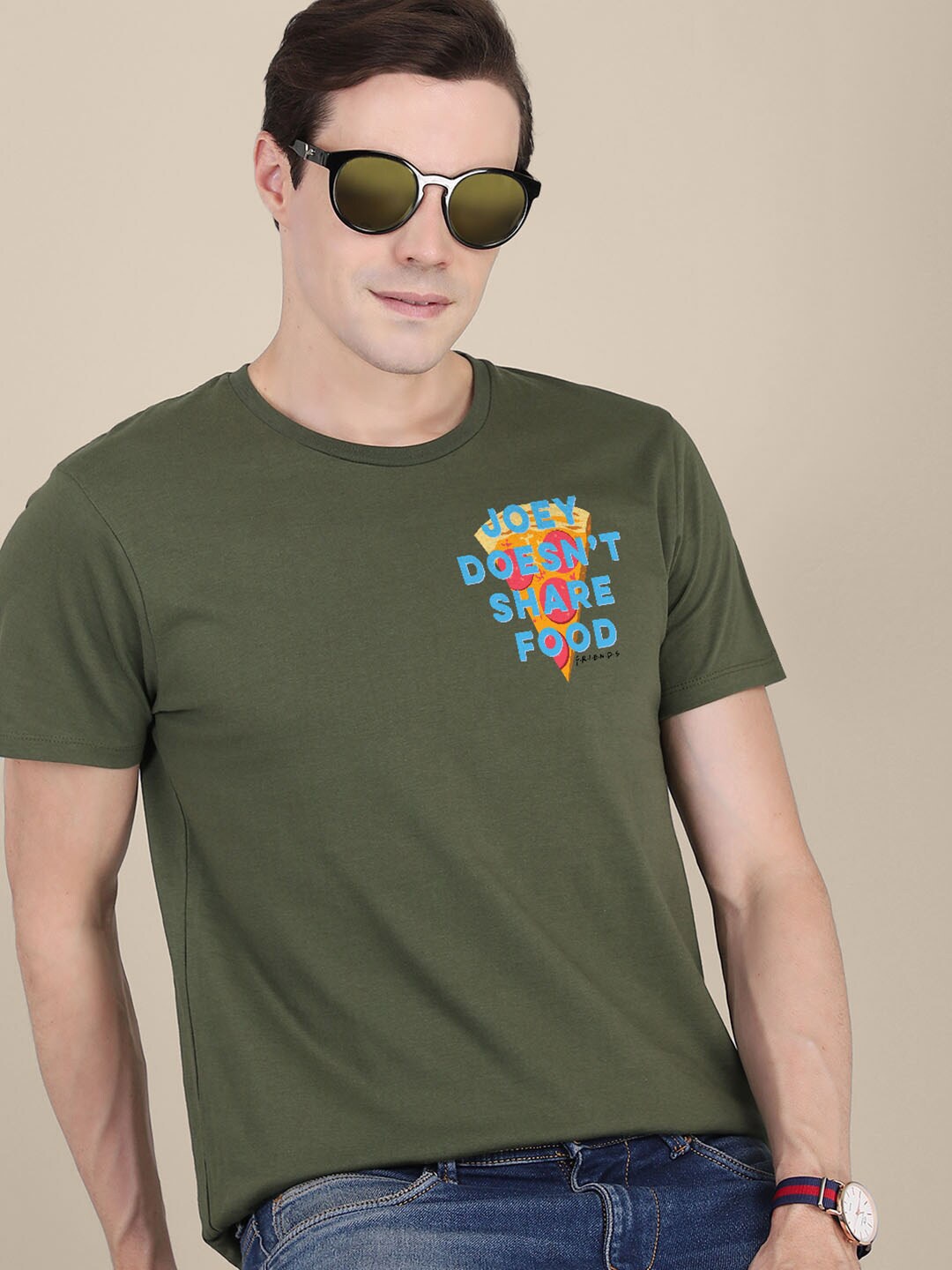 

Free Authority Friends Printed Tshirt For Men, Green