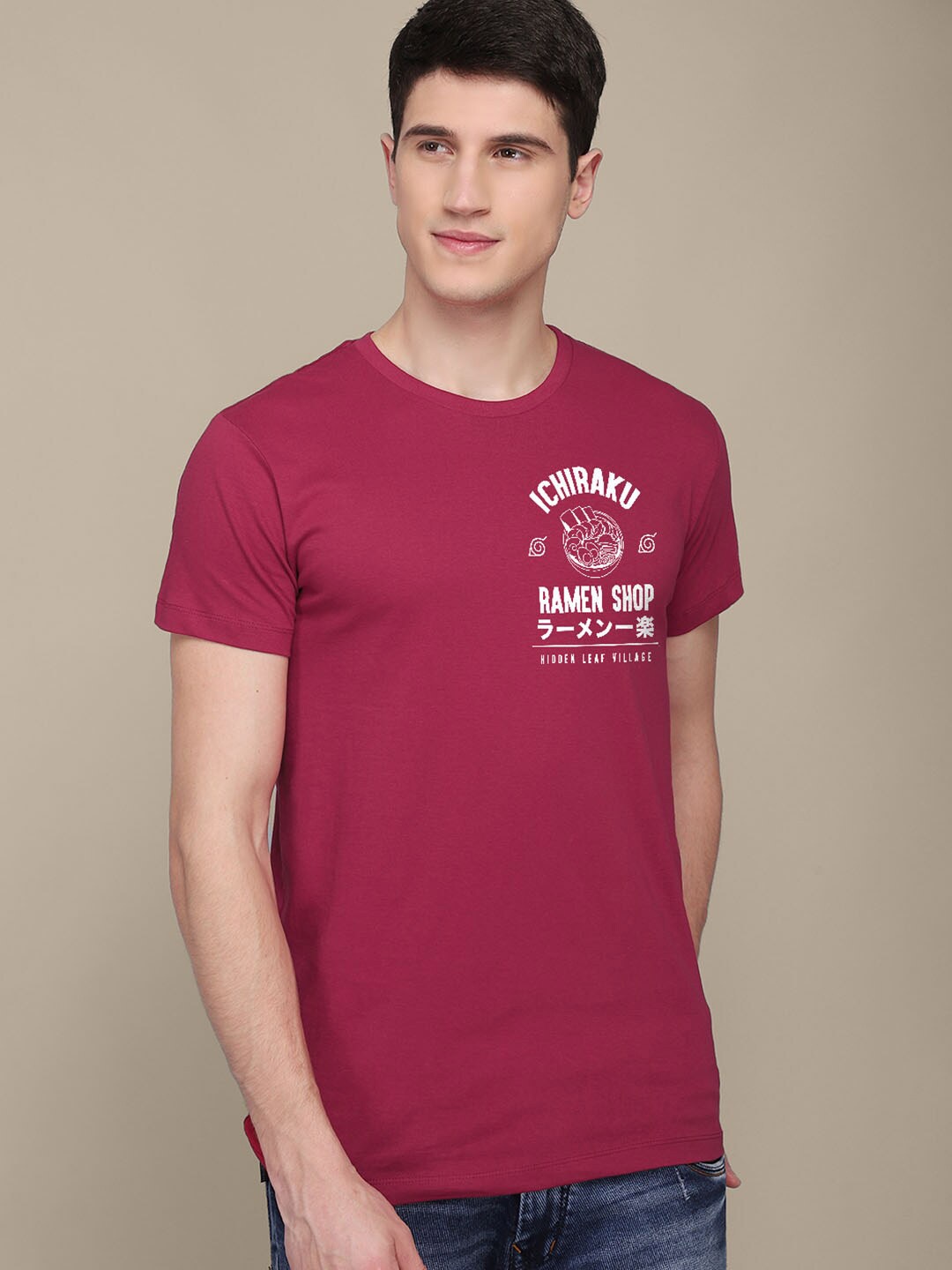 

Free Authority Men Naruto Printed Tshirt, Magenta