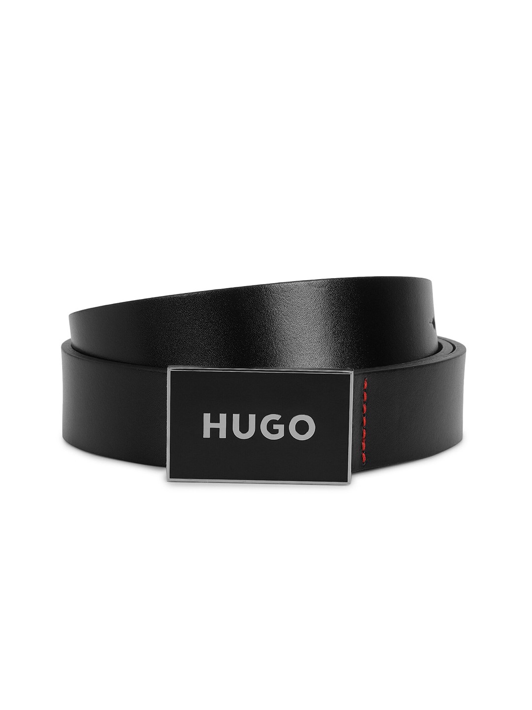 

HUGO Men Leather Formal Belt, Black