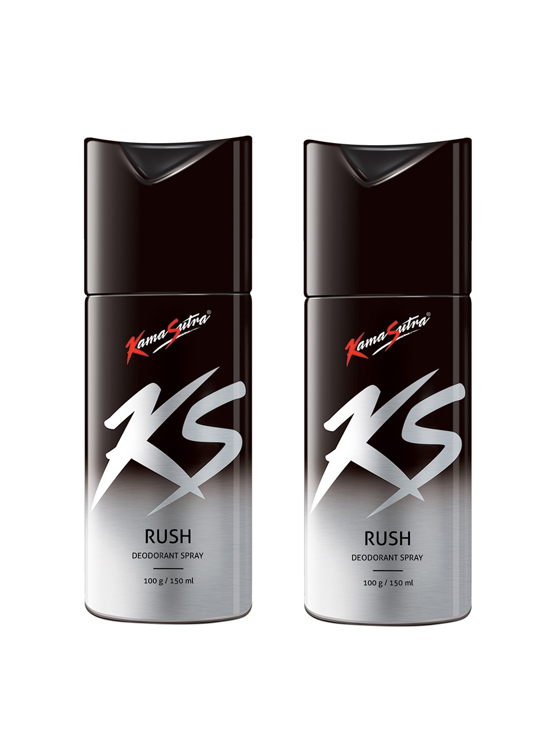

KamaSutra Men Set of 2 Rush Deodorant Spray - 100g Each (150ml each), Grey