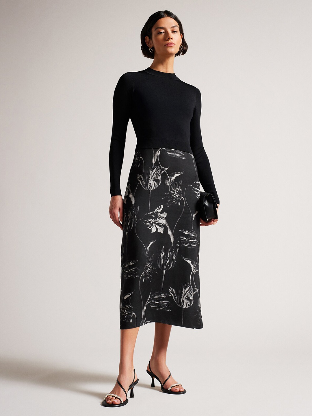 

Ted Baker Floral Sheath Maxi Dress, Black