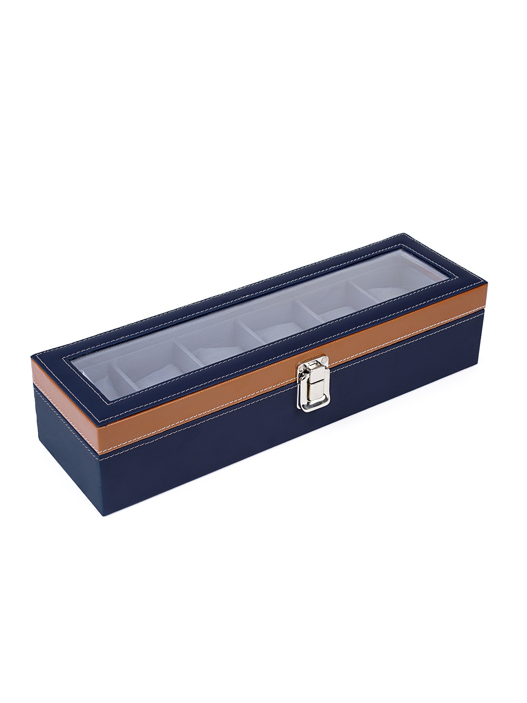 

DREAM WEAVERZ 6 Slots Watch Organiser Box, Blue