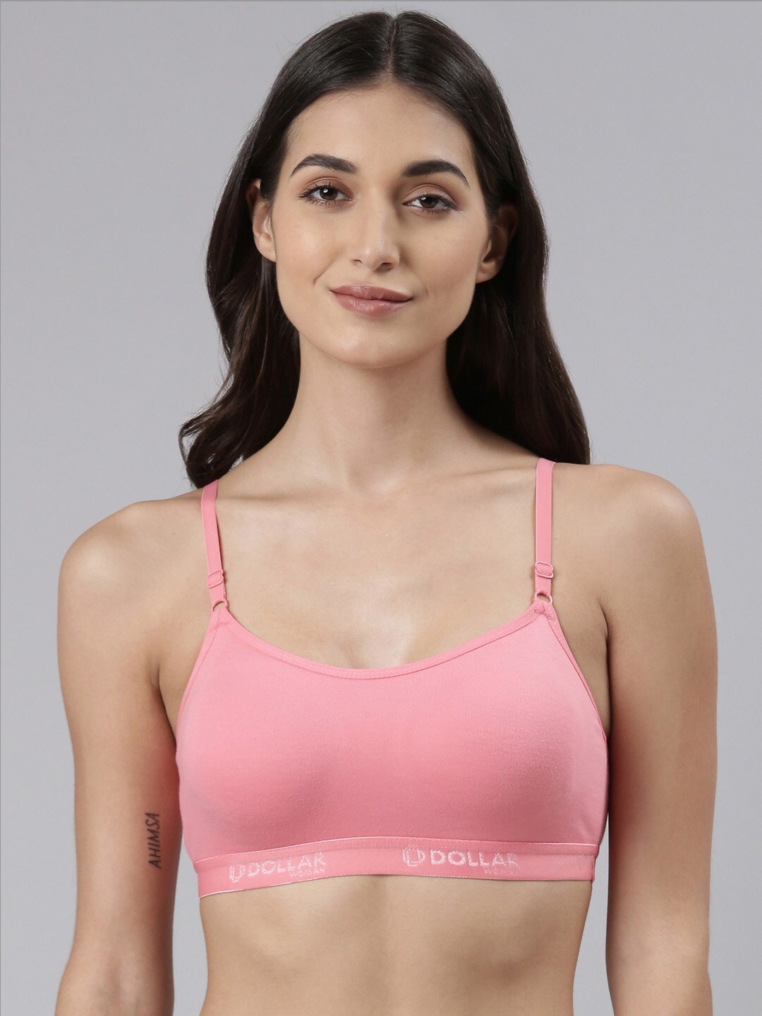 

Dollar Missy Pack of 2 Cotton Wire-Free Beginners Bra, Pink