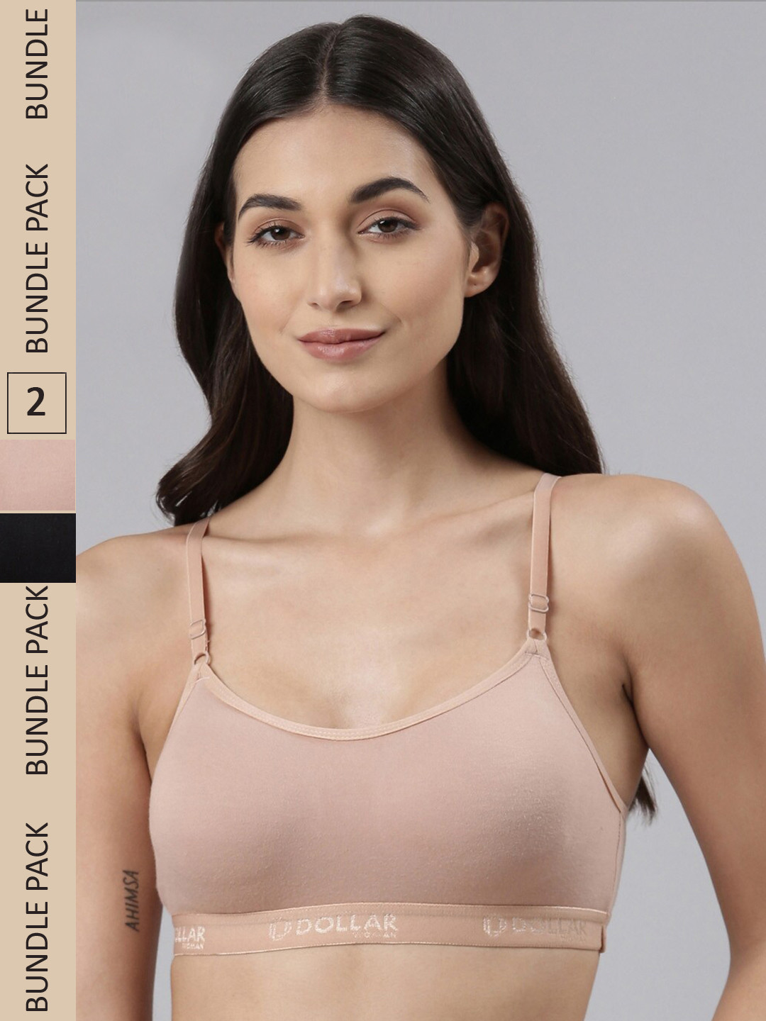 

Dollar Missy Pack Of 2 Cotton Bra, Black