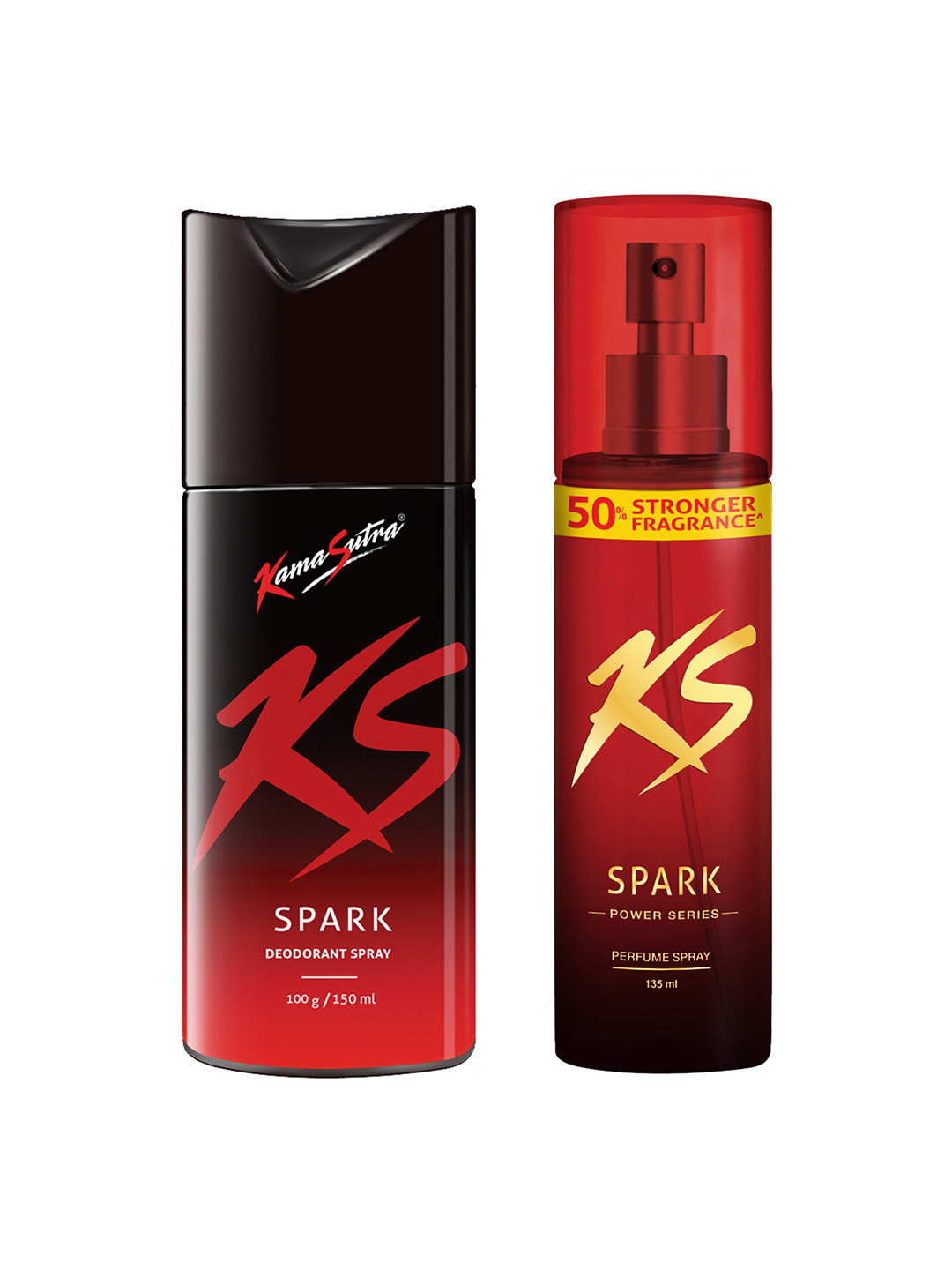 

KamaSutra Men Set of Spark Deodorant 150ml & No Gas Body Spray 135ml, Red