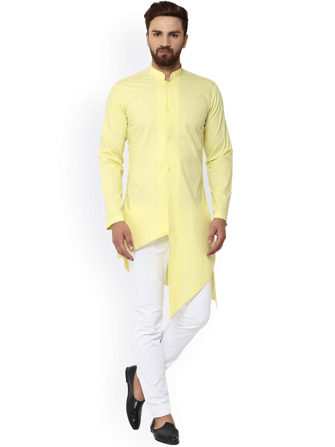 

See Designs Men Cotton Kurta, Yellow