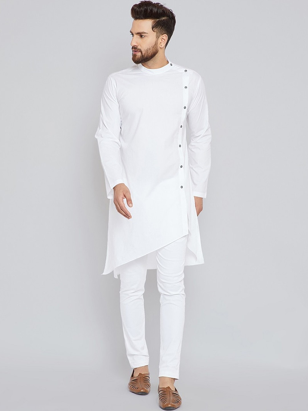 

See Designs Men Pure Cotton Kurta With Trousers, White