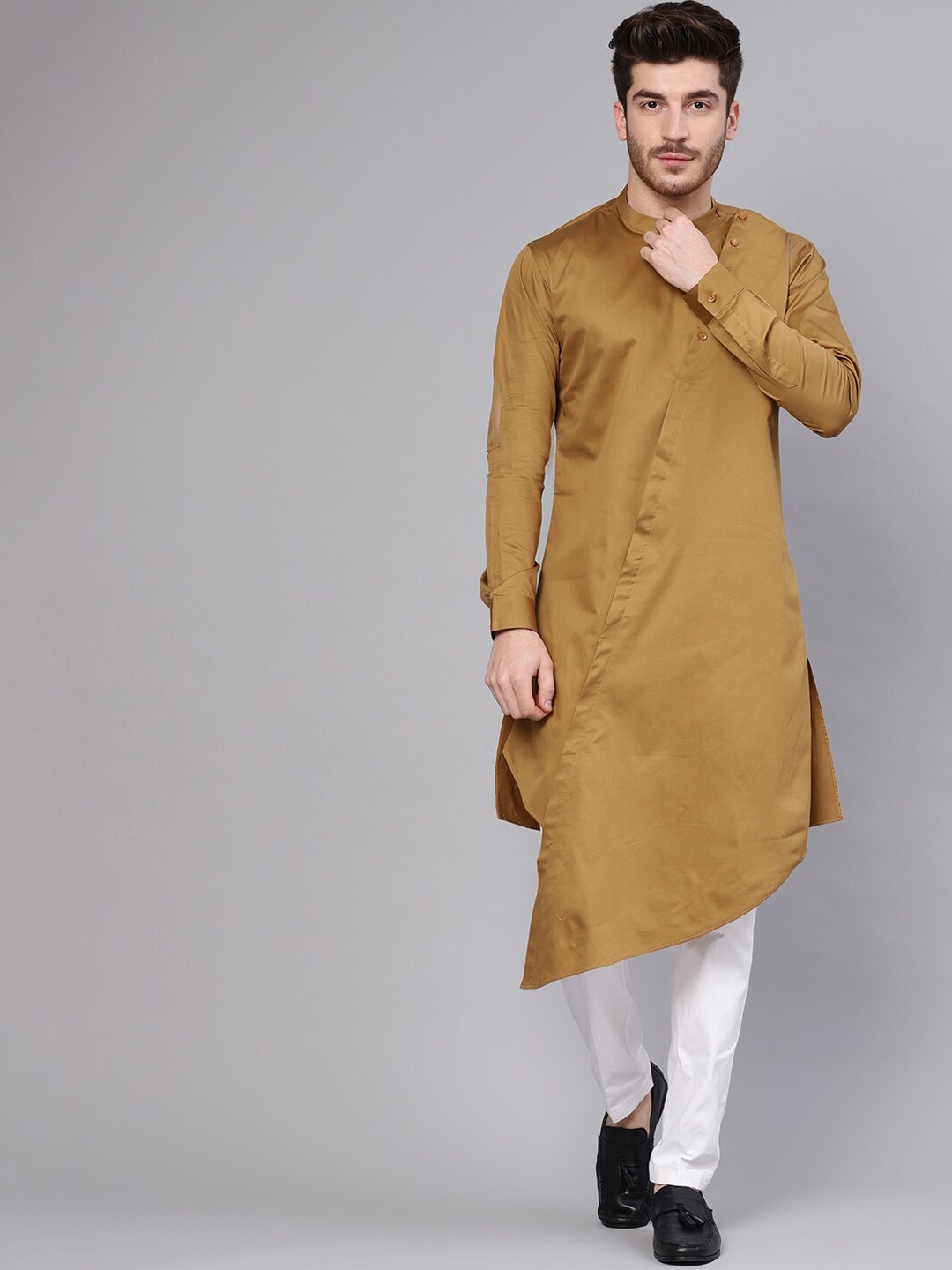 

See Designs Men Pure Cotton Kurta, Khaki