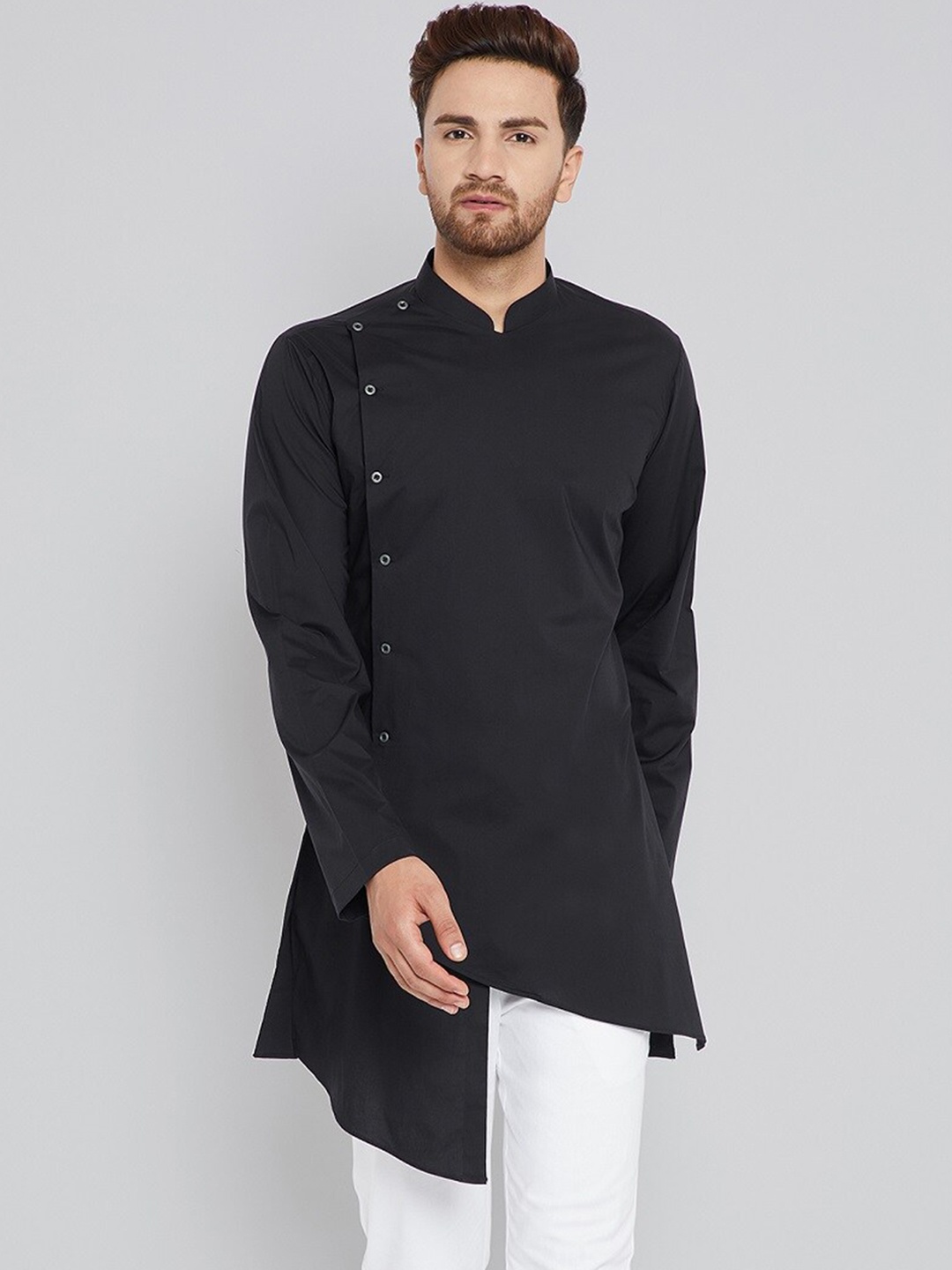 

See Designs Men Pure Cotton Kurta, Black