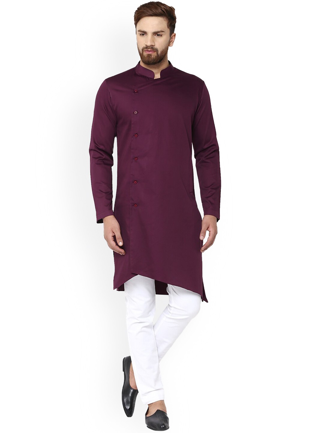 

See Designs Men Pure Cotton Kurta with Trousers, Purple