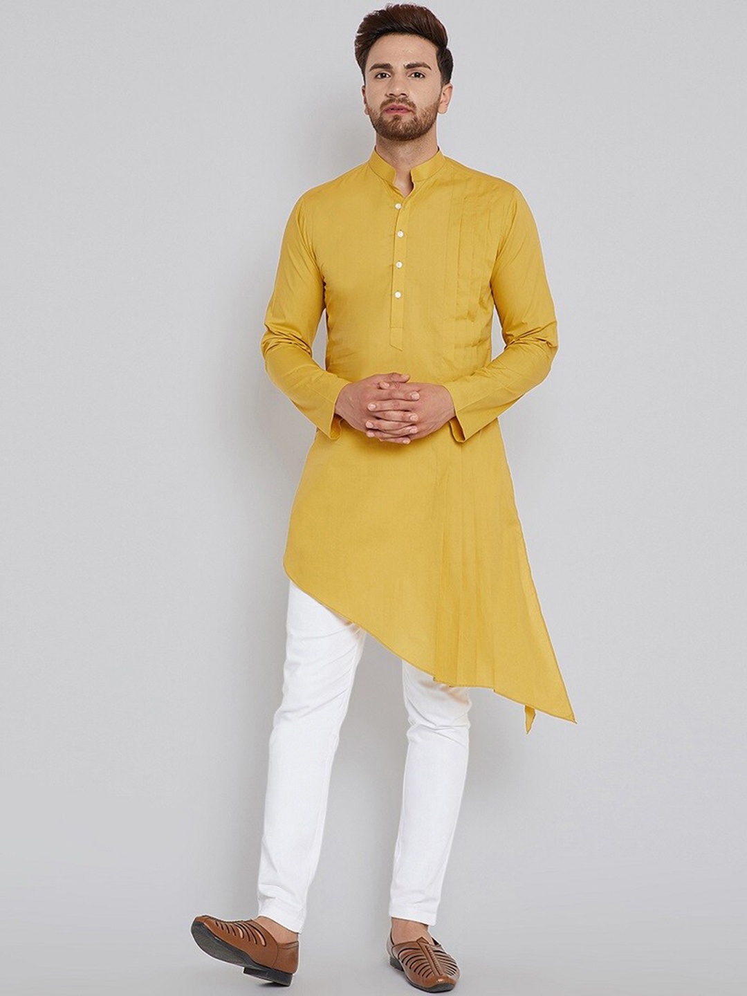 

See Designs Men Pure Cotton Kurta with Pyjamas, Yellow
