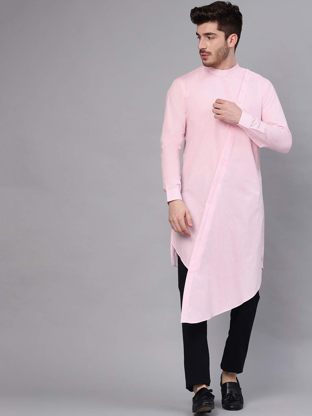

See Designs Men Cotton Kurta, Pink