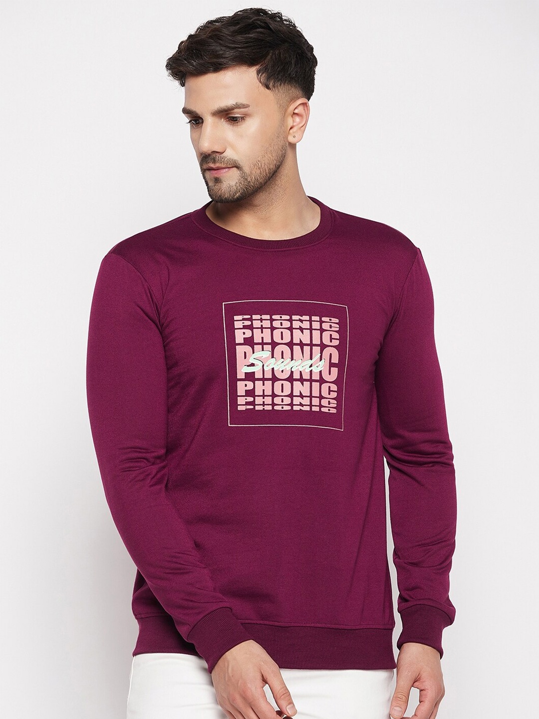 

STROP Typography Printed Cotton Sweatshirt, Purple