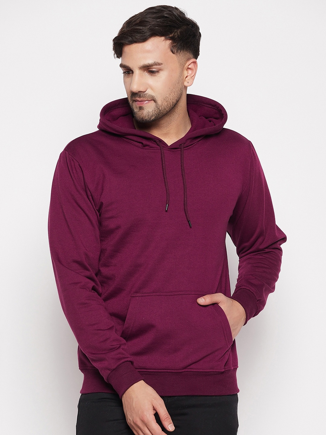 

STROP Hooded Pullover Cotton Sweatshirt, Purple