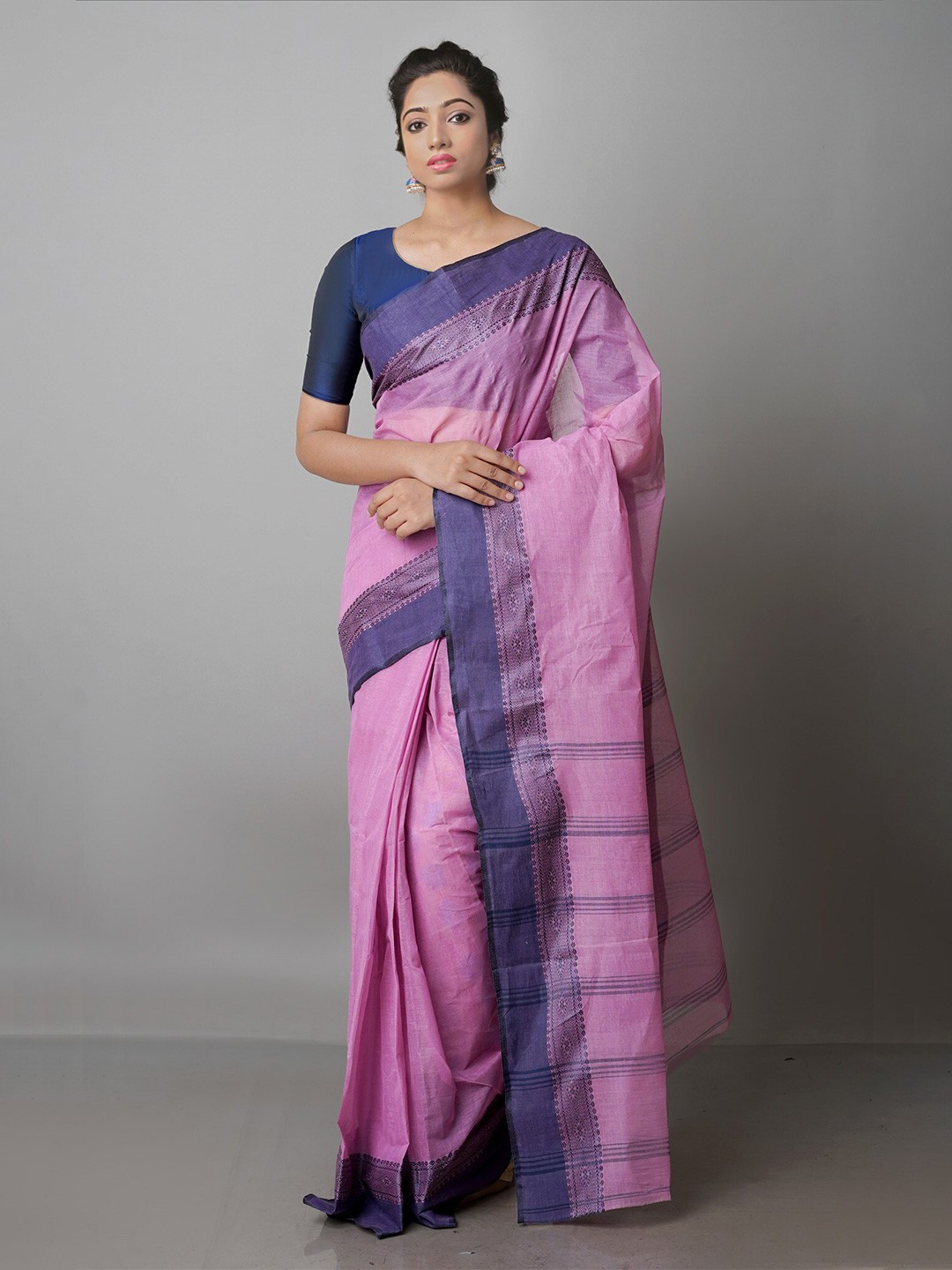 

Unnati Silks Woven Design Pure Cotton Taant Saree, Pink